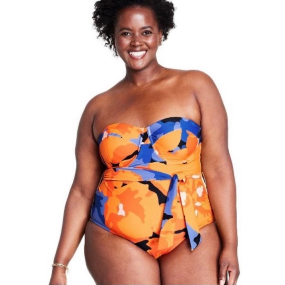 New! Tabitha Brown for Target Floral Strapless Swimsuit